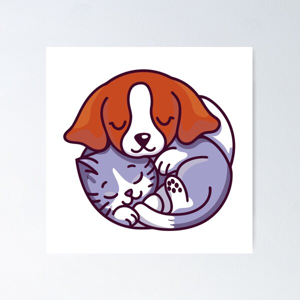 Item preview, Cat and Dog Animal Friendship designed and sold by Charonde.
