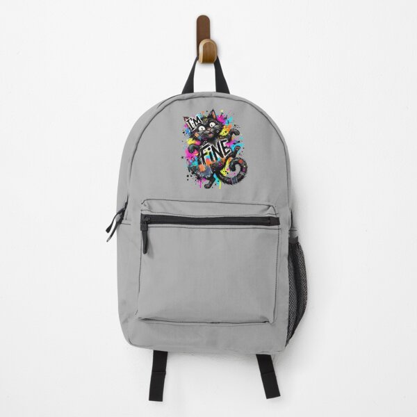 Item preview, I'm Fine, Black Cat, Sarcastic, Funny Meme, Paint Splatter designed and sold by SolaoLab.