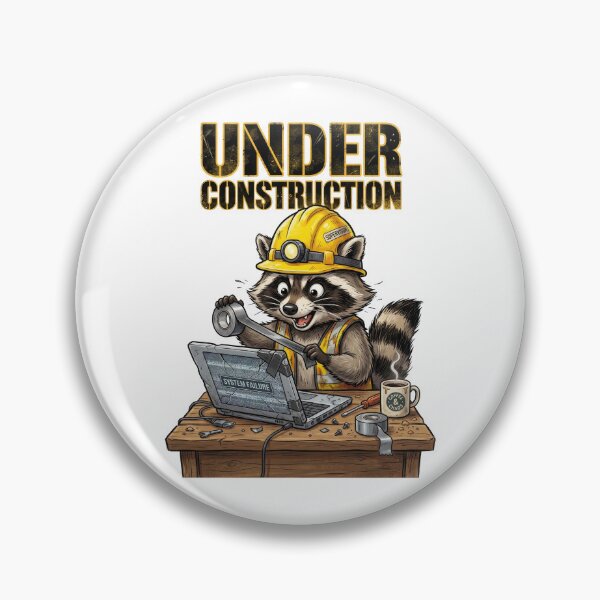Item preview, Under Construction Raccoon | Funny Construction Engineer designed and sold by PlumArtDesign.