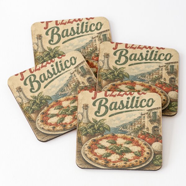 Item preview, Vintage Italian Pizza Basilico Poster designed and sold by MWprint.