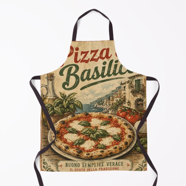 Item preview, Vintage Italian Pizza Basilico Poster designed and sold by MWprint.