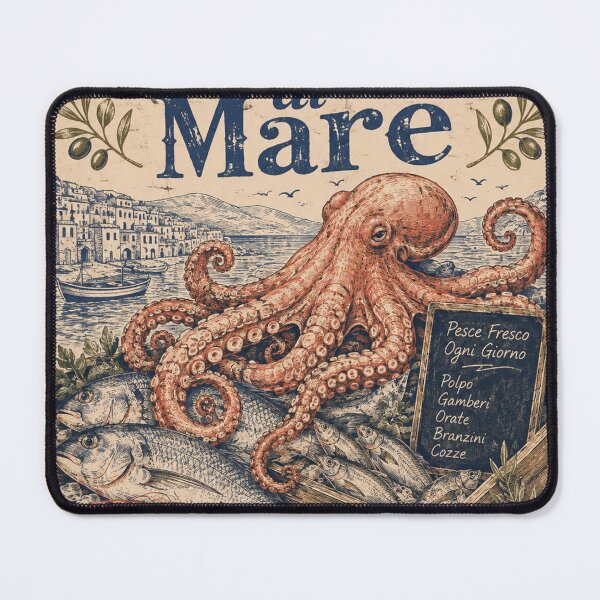 Item preview, Vintage Italian Seafood Market Poster designed and sold by MWprint.