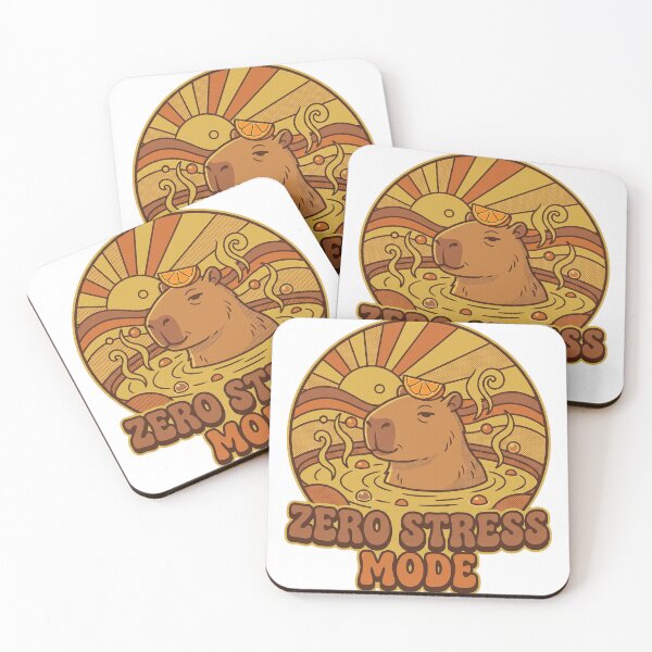 Item preview, Zero Stress Mode Retro Capybara Hot Spring T-Shirt Design designed and sold by KIDEnia.