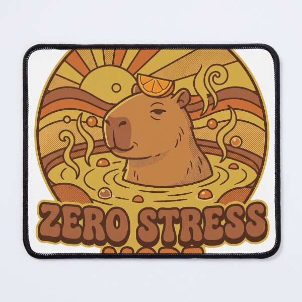 Item preview, Zero Stress Mode Retro Capybara Hot Spring T-Shirt Design designed and sold by KIDEnia.