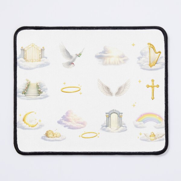 Item preview, Heavenly Gates Angel Wings White Dove Cross Golden Halo Aesthetic designed and sold by Rehnair.