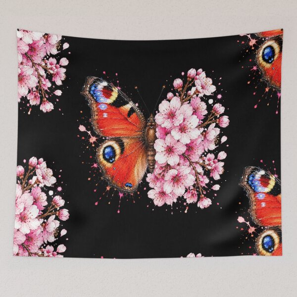 Item preview, Cherry Blossom Butterfly Watercolor Illustration designed and sold by ColorSplash123.