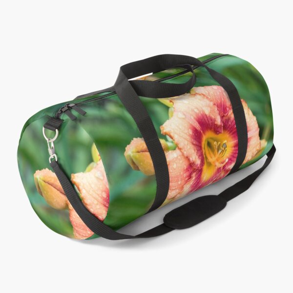 Item preview, Vivid Orangey Pink Daylily Bloom with Raindrops designed and sold by Georgia Mizuleva.