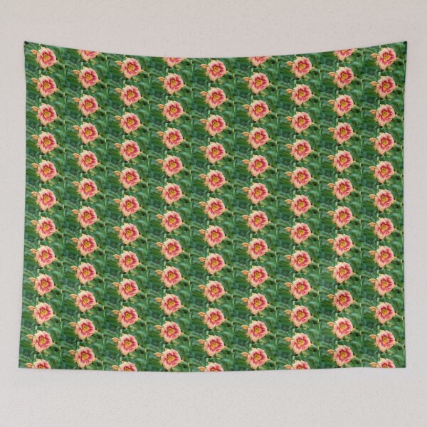 Item preview, Vivid Orangey Pink Daylily Bloom with Raindrops designed and sold by Georgia Mizuleva.