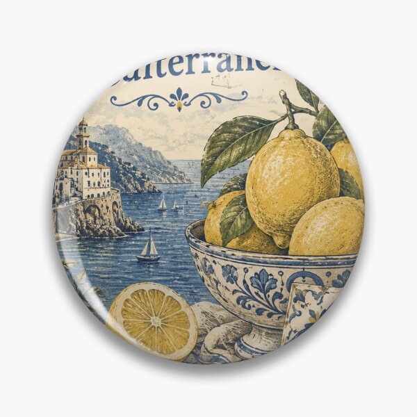 Item preview, Vintage Mediterranean Lemon Market Poster designed and sold by MWprint.