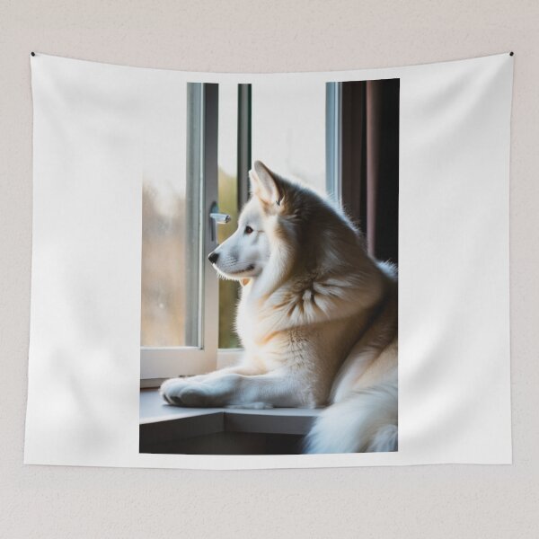 Item preview, Animals - Siberian Husky, Contemplative Portrait by the Window designed and sold by World-Pets.