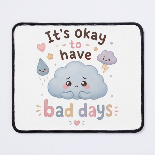 Item preview, It's Okay To Have Bad Days Cute Sad Cloud Sticker designed and sold by Yellowriversss.
