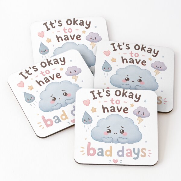 Item preview, It's Okay To Have Bad Days Cute Sad Cloud Sticker designed and sold by Yellowriversss.