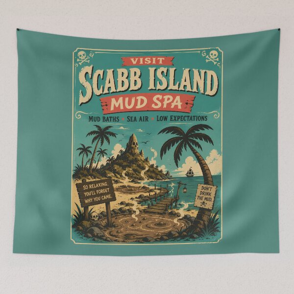 Item preview, Scabb Island Mud Spa Travel Poster designed and sold by agearb.