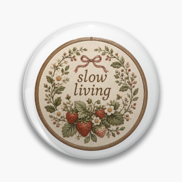 Item preview, Slow Living Embroidery Strawberry Wreath designed and sold by Yellowriversss.