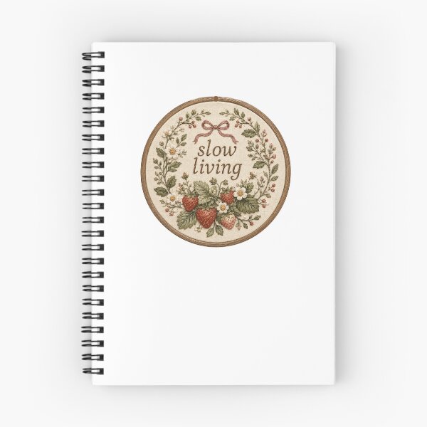 Item preview, Slow Living Embroidery Strawberry Wreath designed and sold by Yellowriversss.