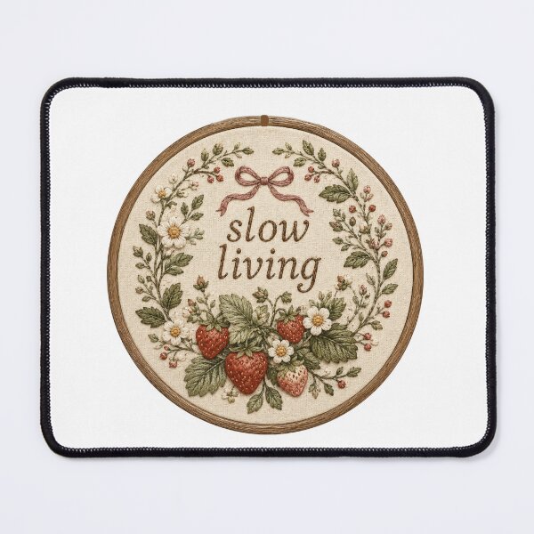Item preview, Slow Living Embroidery Strawberry Wreath designed and sold by Yellowriversss.