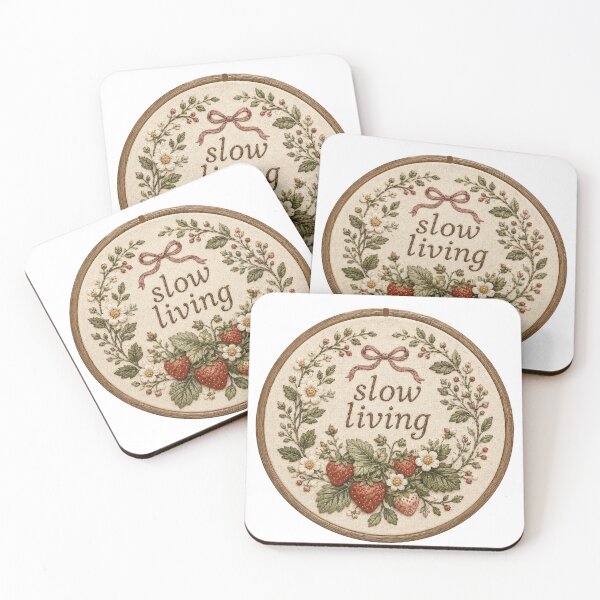 Item preview, Slow Living Embroidery Strawberry Wreath designed and sold by Yellowriversss.