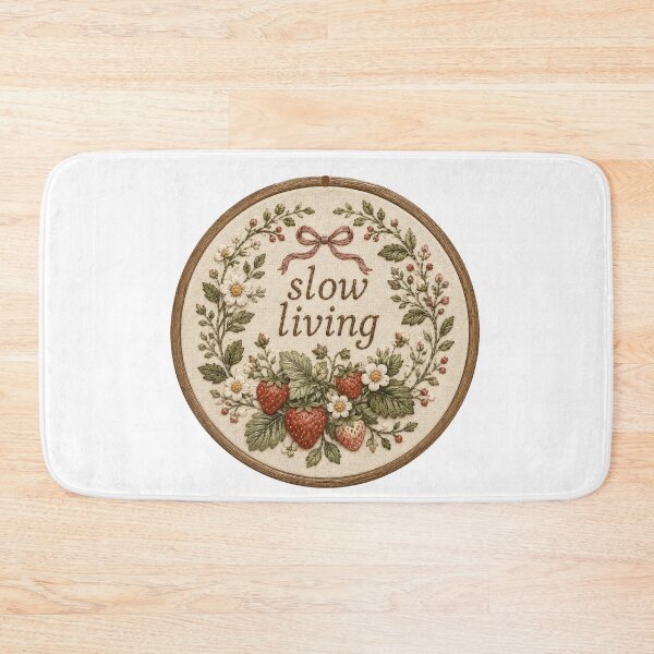Item preview, Slow Living Embroidery Strawberry Wreath designed and sold by Yellowriversss.