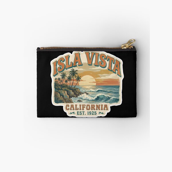 Aperçu de l'œuvre Isla Vista, Californie, coucher de soleil côtier vintage sur les vagues créée et vendue par LittleArij.