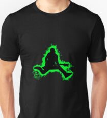Guitarist jump green and black silhouette Unisex T-Shirt