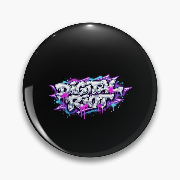 Item preview, Digital Riot – Chrome Y2K Graffiti Design designed and sold by Arrow2025.