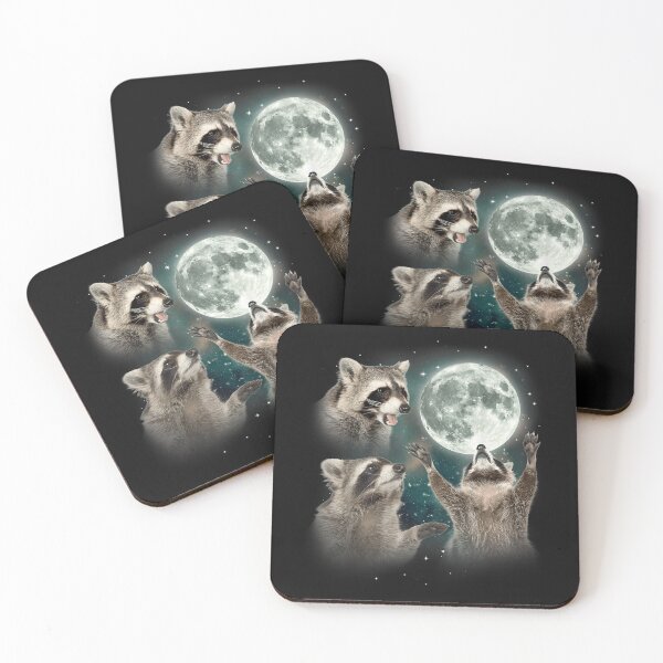 Item preview, Raccoon | 3 Racoons Howling At Moon Funny Weird Cursed T-Shirt designed and sold by AidanMacdougall.