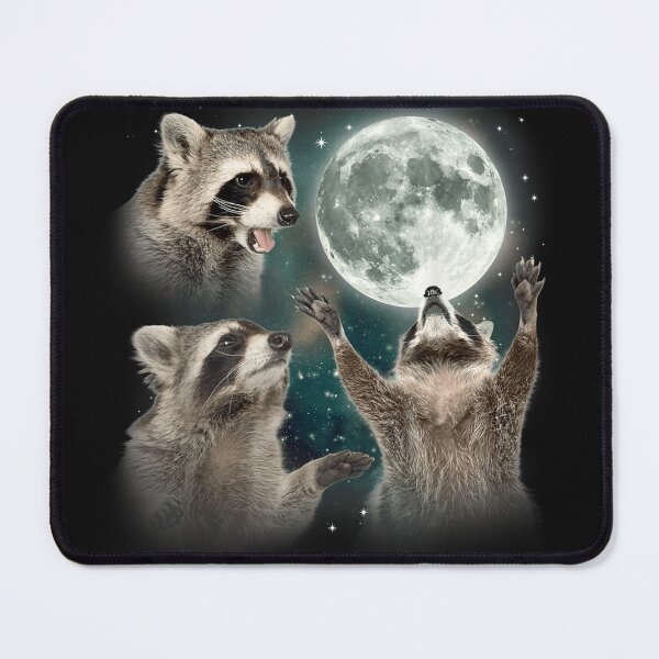 Item preview, Raccoon | 3 Racoons Howling At Moon Funny Weird Cursed T-Shirt designed and sold by AidanMacdougall.