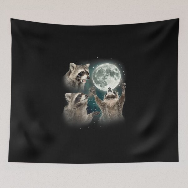Item preview, Raccoon | 3 Racoons Howling At Moon Funny Weird Cursed T-Shirt designed and sold by AidanMacdougall.