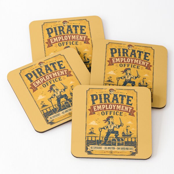 Item preview, Pirate Employment Office Recruitment Poster designed and sold by agearb.