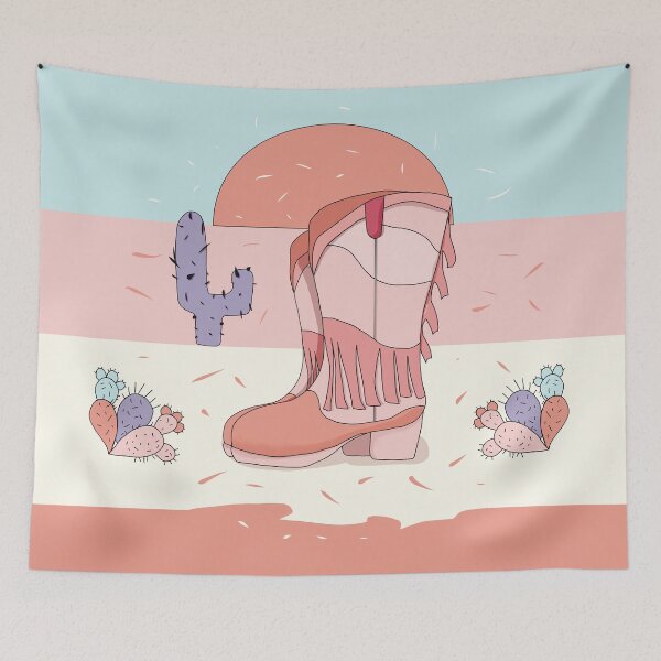 Item preview, Retro Pink Cowgirl Boots Desert Sunset designed and sold by Karin Taylor.