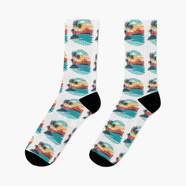 Item preview, Retro Tropical Beach Sunset | Vintage Palm Tree Island Paradise Ocean Design designed and sold by Awarrie.