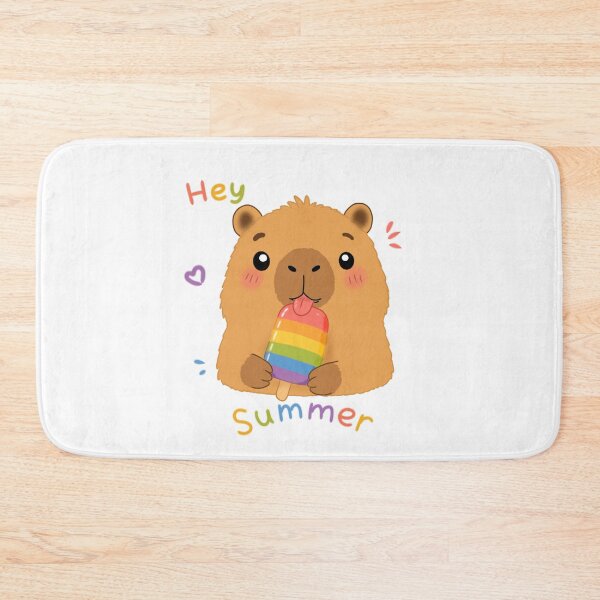 Item preview, Cute Capybara Enjoying Rainbow Popsicle - Hey Summer Kawaii designed and sold by FennyWijayaMomo.