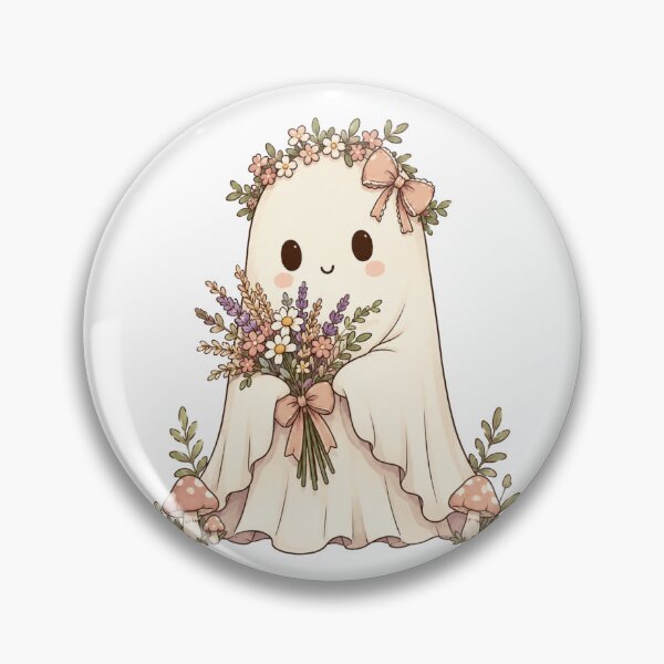 Item preview, Cute Ghost with Flowers Coquette Halloween designed and sold by Yellowriversss.