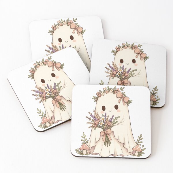 Item preview, Cute Ghost with Flowers Coquette Halloween designed and sold by Yellowriversss.