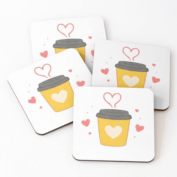 Item preview, Cute Kawaii Coffee Cup Heart Steam Warm Yellow Latte Aesthetic designed and sold by Rehnair.