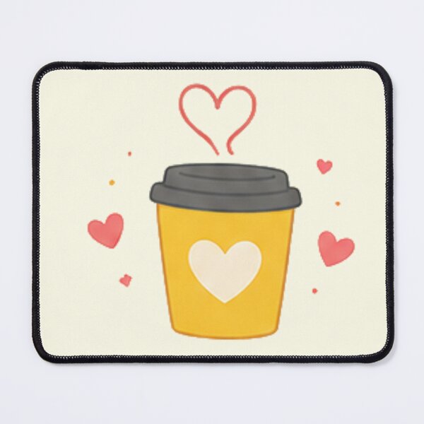 Item preview, Cute Kawaii Coffee Cup Heart Steam Warm Yellow Latte Aesthetic designed and sold by Rehnair.