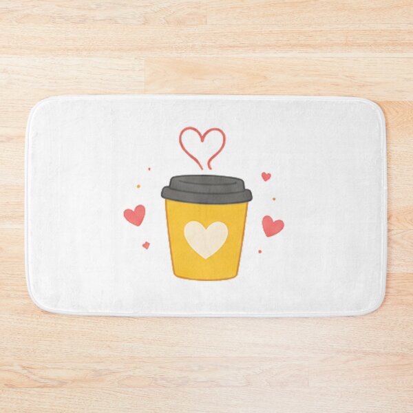 Item preview, Cute Kawaii Coffee Cup Heart Steam Warm Yellow Latte Aesthetic designed and sold by Rehnair.