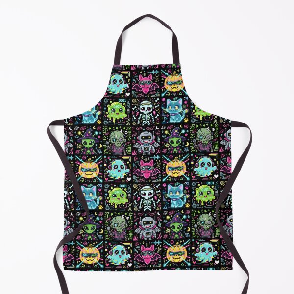 Item preview, Neon Cyber Halloween Character Grid designed and sold by Teeny Quities.