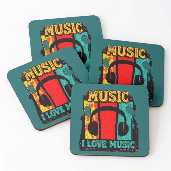 Item preview, I Love Music | Retro Design Vintage 80s Headphones designed and sold by AstronautMerch.