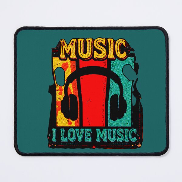 Item preview, I Love Music | Retro Design Vintage 80s Headphones designed and sold by AstronautMerch.