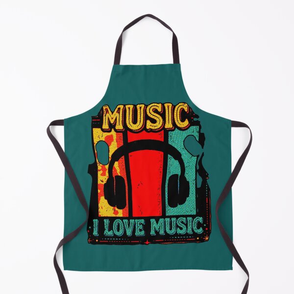 Item preview, I Love Music | Retro Design Vintage 80s Headphones designed and sold by AstronautMerch.