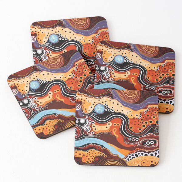 Item preview, Aboriginal Inspired Dot Art - Earthy Pathways Abstract Pattern designed and sold by GrinGalore.
