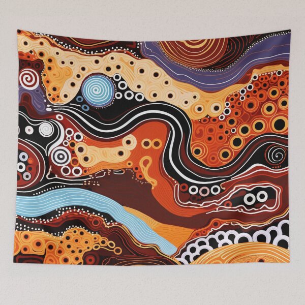 Item preview, Aboriginal Inspired Dot Art - Earthy Pathways Abstract Pattern designed and sold by GrinGalore.