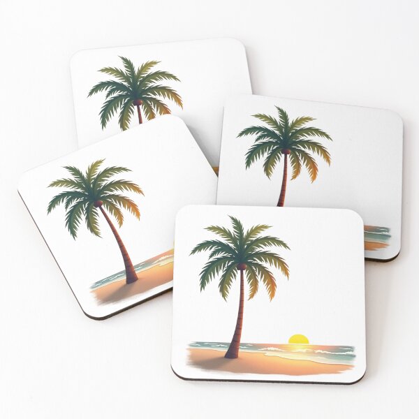 Item preview, Minimal Tropical Palm Tree Beach Sunset | Ocean Paradise Summer Coastal Design designed and sold by Awarrie.