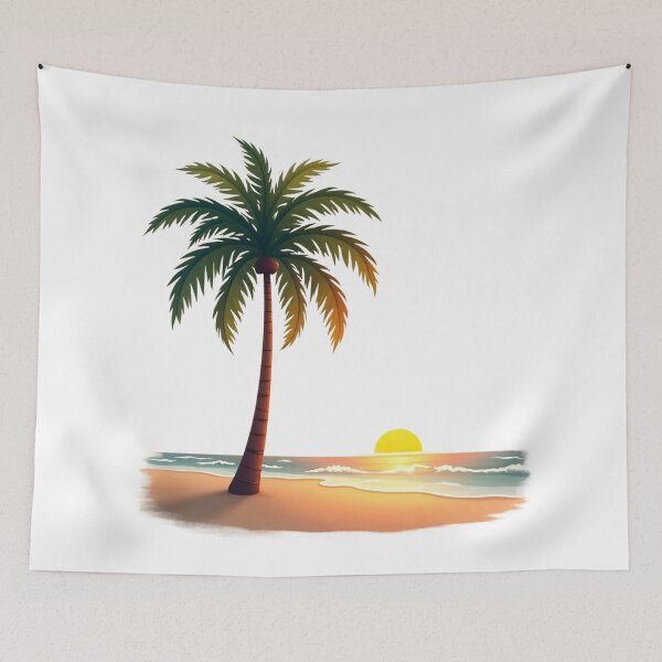 Item preview, Minimal Tropical Palm Tree Beach Sunset | Ocean Paradise Summer Coastal Design designed and sold by Awarrie.