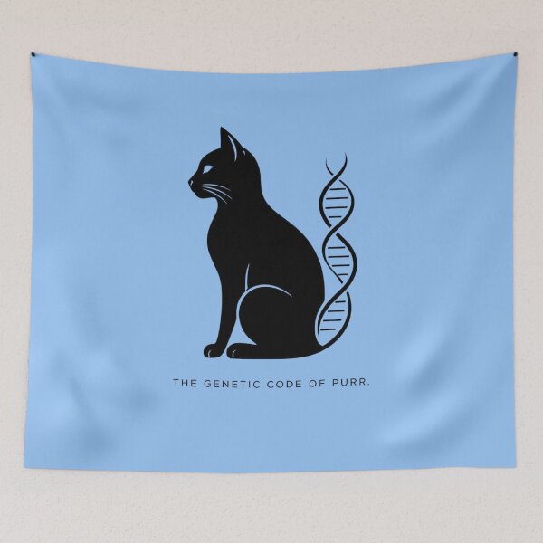 Item preview, The Genetic Code of Purr - Minimalist Science Cat designed and sold by PurrLab Studio.