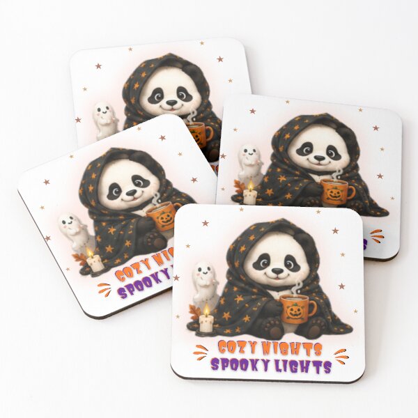 Item preview, Cozy Nights Spooky Lights Cute Halloween Panda designed and sold by EnginerdStudio.