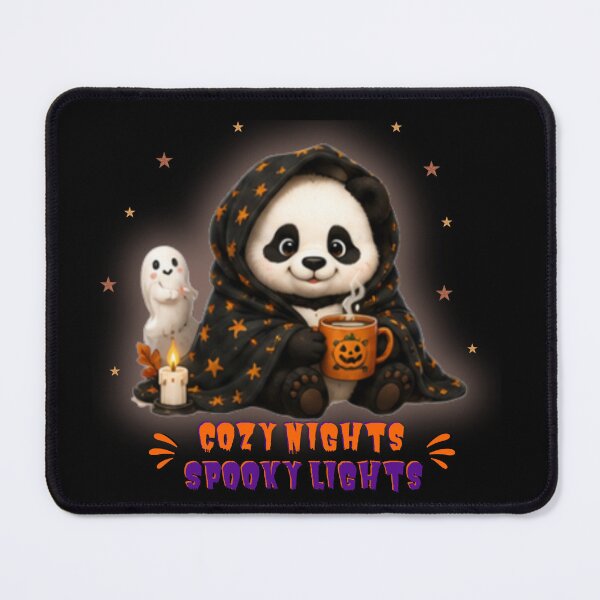 Item preview, Cozy Nights Spooky Lights Cute Halloween Panda designed and sold by EnginerdStudio.