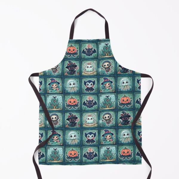 Item preview, Underwater Kawaii Halloween Creature Grid designed and sold by Teeny Quities.