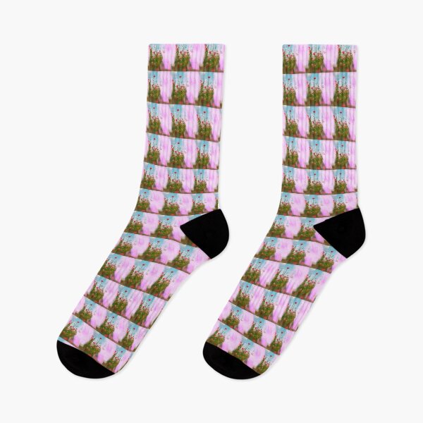 Item preview, Ethereal Glow in the Wildflowers – Rainbow Light Over Cosmos Flowers designed and sold by NylaInnerBloom.